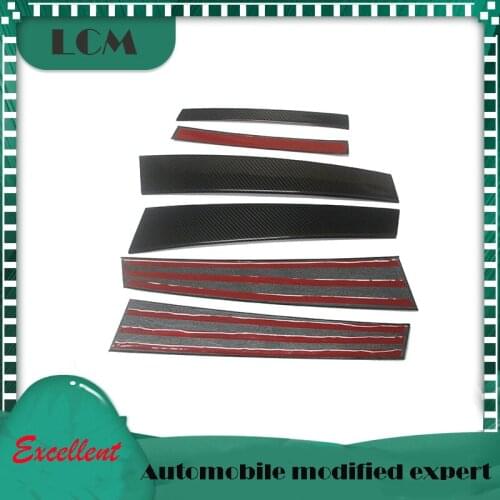 2017-2019 Add on Style For Alfa Romeo Giulia Gloss Black Carbon Fiber Car Window Pillar Post Trim-6 PCS