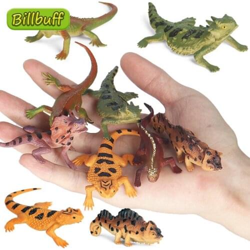 6Pcs Simulation Wild Insect Animal Set Plastic Action PVC Model Mini Lizard Figures Collection Toy for children Educational Gift