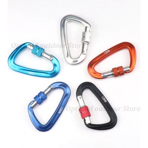 TOtrait 7075 Aluminum Carabiner Outdoor Climbing Equipment Mountaineering Hiking Camping Survival 5 Colors