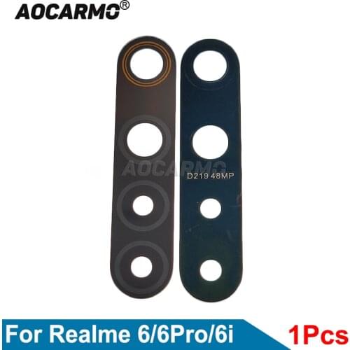 Aocarmo For OPPO Realme 6 Pro 6i Rear Back Camera Lens With Adhesive Sticker Tape Replacement Parts
