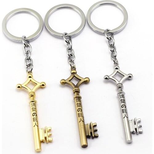 Hot Anime Attack on Titan Keychain Key Shape 3 colors Key Ring Holder Chaveiro Key Chain for car Fashion Jewelry