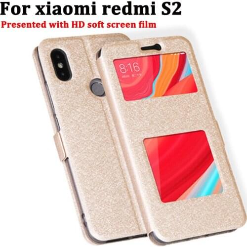 Open window cover For xiaomi redmi S2 Case cover PU leather Cases For xiaomi redmiS2 flip shell coque For redmi S 2 back cover