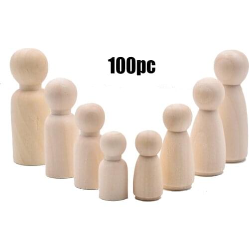 100Pc Wooden Crafts 35Mm/43Mm Diy Handmade Home Decoration Wood Toys Christmas Gift Educational Maple Teether Peg Doll