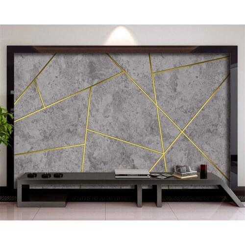 Custom wallpaper photo geometric lines cement wall European home decoration background living room bedroom mural 3d wallpaper
