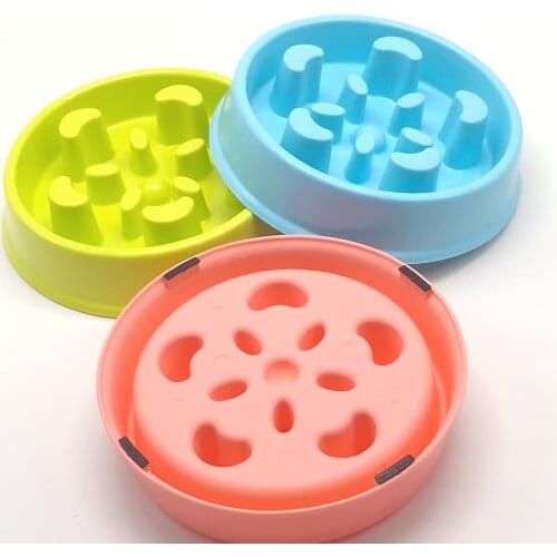 Hot Pet Bowl Plastic Slow Feed Dog Bowl Non-slip Food Feeder Interactive Stoping Inflatable Pet Bowl