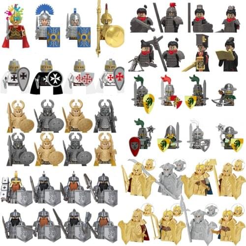 Disney Toys Middle Ages Soldier Building Blocks Mini Action Figures Bricks History Educational Toys For Children Christmas Gifts