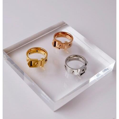 INS personality titanium steel chain ring retro fashion wild fashionable index finger ring hip-hop jump di strap ring female