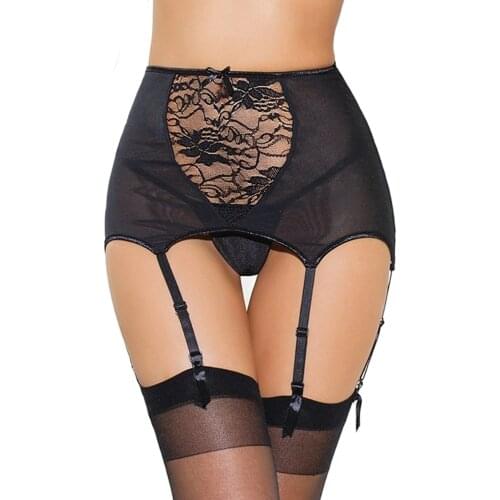 High Waisted Lace Garter Belt Hollow Out Sexy Suspender Temptation Lingerie Wedding Garter For Stocking