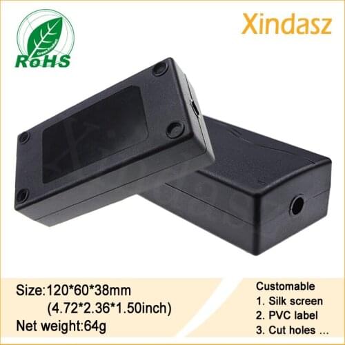 KS-008)120*60*38mm plastic cases box plastic enclosure black plastic box for electronic project