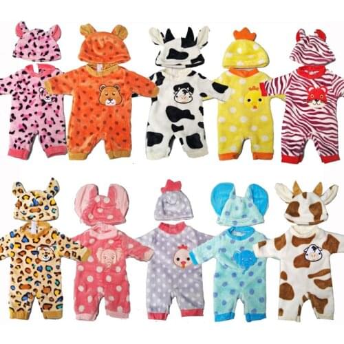 Doll Coat for 43cm Baby Doll Clothes Coral Fleece Animal Clohes for 18 Inch Girl Doll Jacket Toy Wear