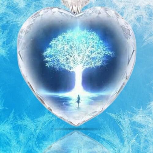 Tree of Life Heart Shaped Crystal Pendant Crystal Jewelry Jewelry for Women Heart Necklace Healing Crystals Personalized Gift