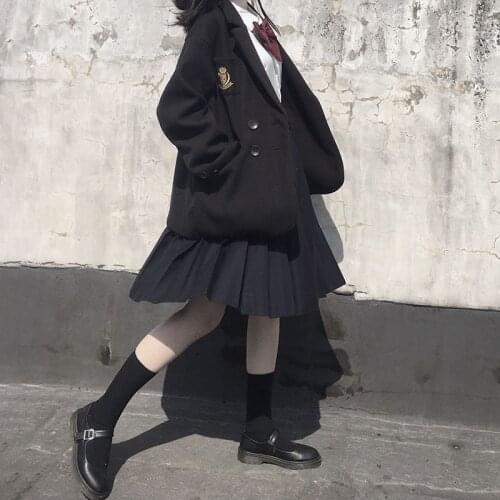 Japanese JK college style jacket women 2020autumn and winter new loose temperament casual suit collar woolen coat tide