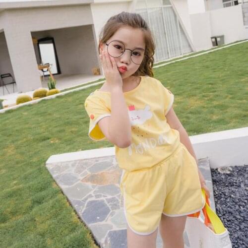 Summer Girls Print Clothing Set Fashion Children Casual T Shirts And Shorts Soft Cotton Outfits Kids Lovely Clothes 3 - 12 Years