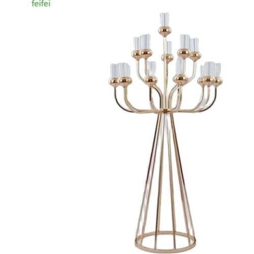 Metal Candelabra Candle Holders Stands Wedding Table Centerpieces Road Lead Christmas for Home Party Decoration