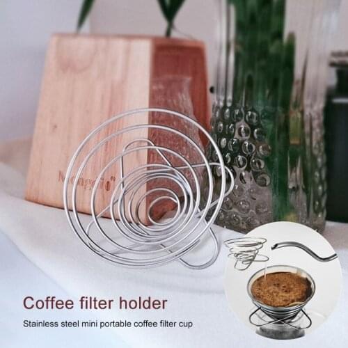 Espresso Coffee Filter Net Foldable Coffee Dripper Filter Cup Holder Solid Drip Coffee Maker Refillable Spring Style Brewer Tool