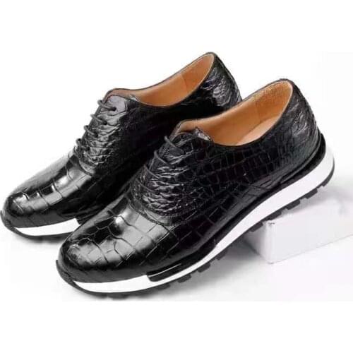 2021new Genuine real crocodile belly skin alligator leather men sneaker loafer shoes cow skin linining free ship