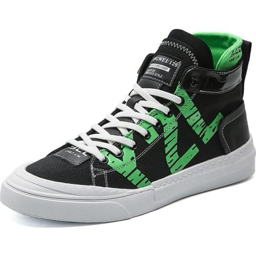 New Style Mens Mid-Top Lace-Up Shoes Fashionable Personality Youth Shoes Comfortable And Breathable Casual Sports Mens Shoes