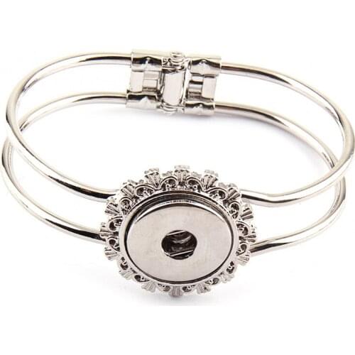 New arrive1.8-2cm alloy wheel gear decoration metal charm press button open cuff bangle Bracelet Fashion Jewelry Free shipping