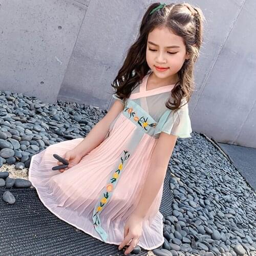 Girls Cheongsam Dress Kids Princess Tutu Dress Children Chiffon Party Vestidos Kids Chinese Qipao Dresses for Girls 4 7 8 9 11 Y