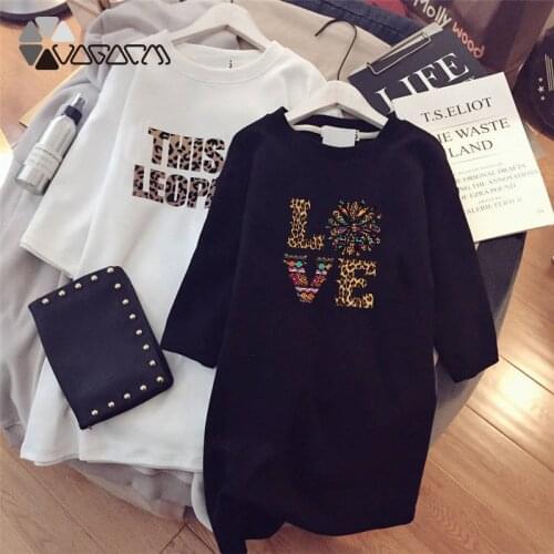 Leopard Letter Night Dress Plus Size Short Sleeve Pajamas for Women Black White Mini Loose Summer Home Wear Tshirt Fashion