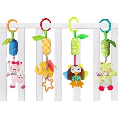 Infant Baby Cotton Rattle hand Bell Toy Animals Plush Development Gifts Toys Mobile Baby Bed Chimes Rattles Bell 40% off