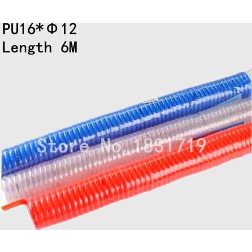 PU16*12 spring tube tubing O.D 16 X tubing O.D 12 Spiral air hose PU16X12 Telescopic PU1612 Length 6M