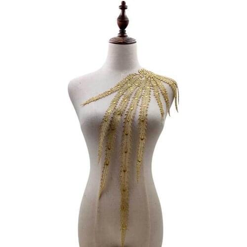 Luxury Glitter Embroidered Dress Guipure Lace Fabric Applique Patches Women Skirts Clothing Sewing Decor DIY Lace Scrapbooking