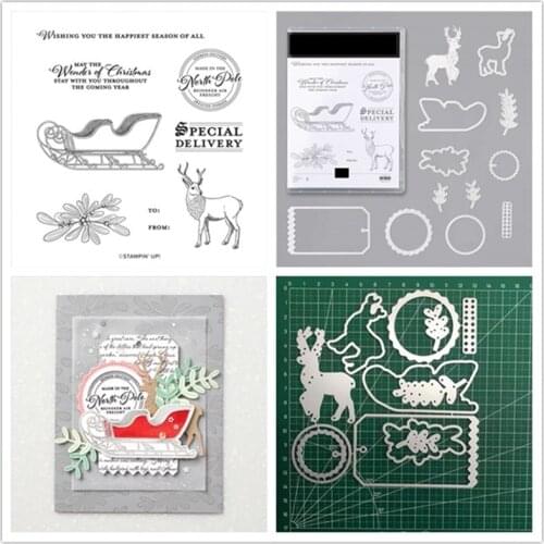 Sleigh Metal Cutting Dies and Stamps for DIY Scrapbooking Photo Album Decorative Embossing DIY Paper Cards Cut Die 2021