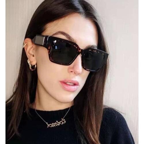 Tortoise rectangle sunglasses for men brown lenses fashion sunglasses women wide temples