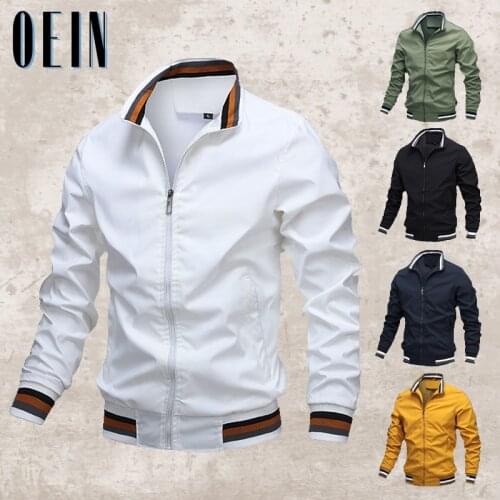 OEIN Mens Fashion Jackets and Coats New Mens Windbreaker Bomber Jacket 2021 Autumn Men Army Cargo Outdoors Clothes Casual Wear