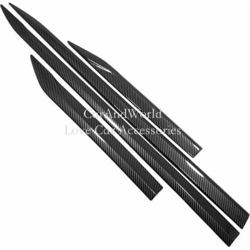 For Toyota Harrier Venza 2020-2022 External Door Body Strips Protector Guard Garnish Cover Trims Carbon Fiber Car Accessories