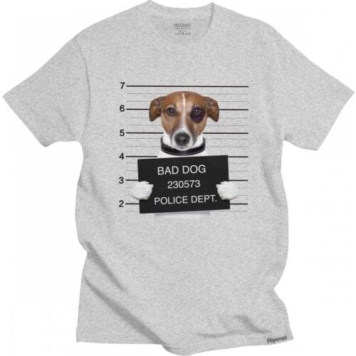 Classic Funny Jack Russell Terrier T Shirt Mens Short-Sleeve Bad Dog T-shirt Pre-shrunk Cotton Streetwear Tee Tops Merchandise