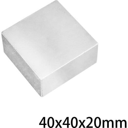 1/2PCS 40x40x20 mm Thick Quadrate Permanent Magnets Strip Neodymium Magnet N35 40x40x20mm Strong Magnetic Magnets 40*40*20