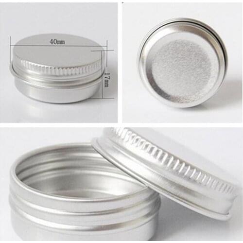 15ml Aluminium Balm Tins pot Jar 15g comestic containers with screw thread Lip Balm Gloss Candle Packaging 1000pcs new