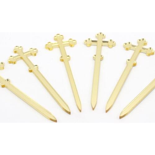 12 * Personalized Holy Cross Golden Mirror Acrylic Cup Shaped Birthday Party Cake Decoration and Baptism and Baptism Choice