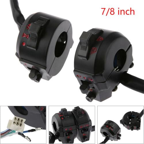 Motorcycle Motorbike ATV Handlebar Left Right Side Control Switch High/Low Beam Light Turn Signal Horn Switch Parts 7/8" 22mm