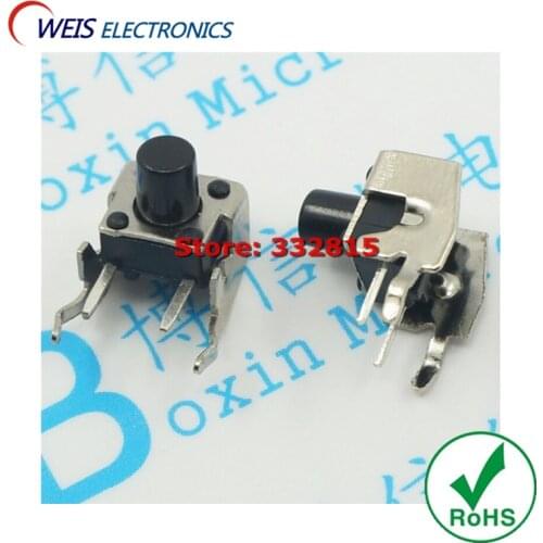20PCS 6X6X7.5MM push button switch with stand holder 6*6*7.5mm Side press switches ROHS Free shipping