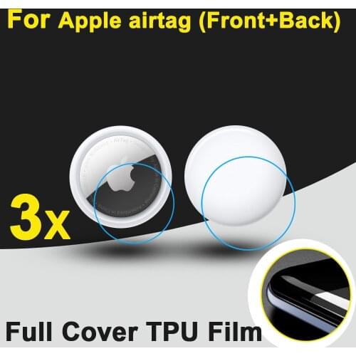3sets/lot (6pcs) Full Covered Soft TPU Hydrogel Protective Films for Apple airtag(Front + back) Anti-Explosion Screen Protectors