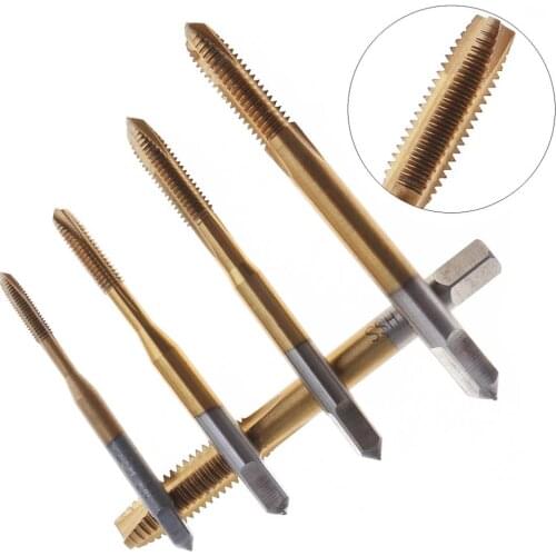 5pcs/lot Titanium Tap & Die Machine Drill Screw Thread Hand Tools 3 Flute with M3-M8 Diameter and 3 Flute for Machine Use