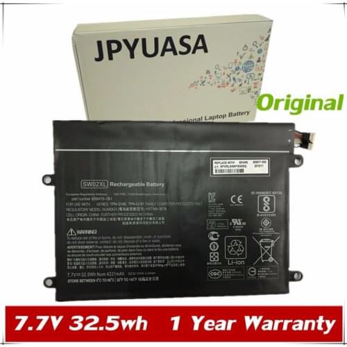 7XINbox 7.7V 32.5wh 4221mAh Original SW02XL Laptop Battery For HP Notebook x2 210 G2 Detachable PC 10 HSTNN-IB7N Tablet