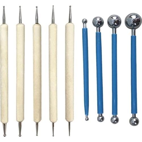 9 PC polymer clay tool impress pen sugar craft tool ,sculpture DIY tool