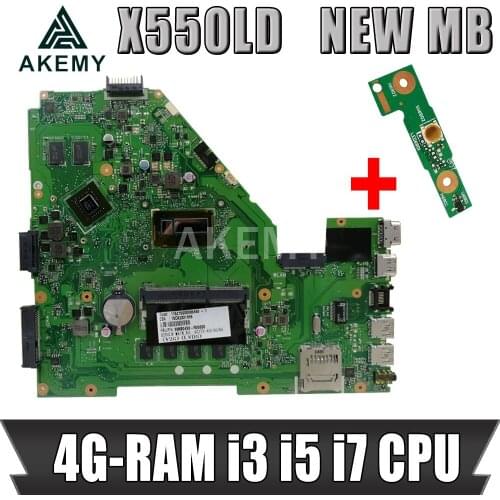 Akemy X550LD Laptop motherboard For Asus X550L X550LD X550LC X550LN X550LB original mainboard 4G-RAM i3 i5 i7 2G graphics card