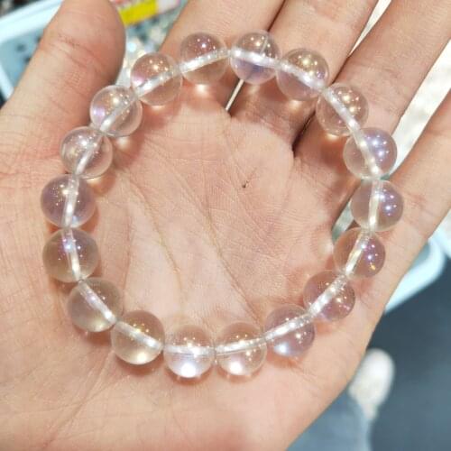 White Plating Colorful Crystas Beads Glass Beads Crystal Quartz For Woman Men Lucky Crystal Round Beads Stretch Jewelry