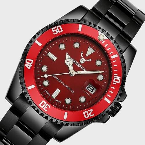Men watch business Deerfun brand luxury Water ghost fashion stainless Relogio Masculino calendar waterproof quartz wristwatch
