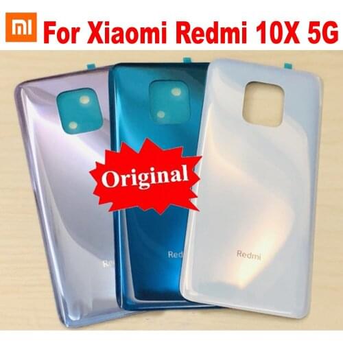 Original New Best Glass Back Battery Cover Housing Door Rear Case For Xiaomi Redmi 10X 5G Phone Shell with Adhesive tape