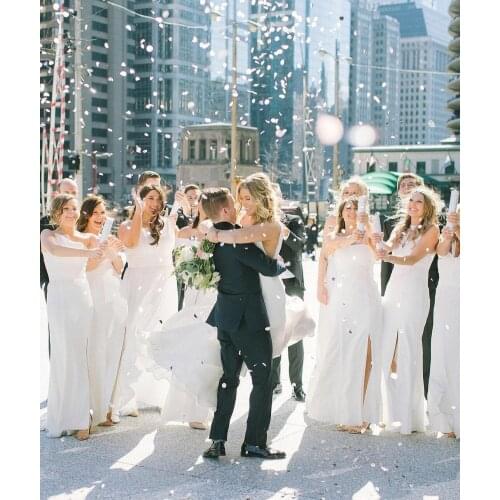 Vintage Multi Style Long Chiffon Bridesmaid Dresses with Slit Ivory Floor Length Corset Back Pleated Robes de Soirée for Women