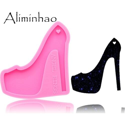 DY0150 Shiny High heels Silicone Molds For DIY Truck key ring shoes epoxy resin Mold Craft custom keychain
