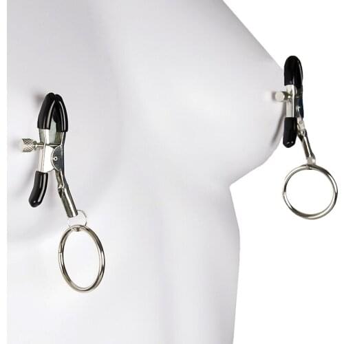 Erotic Metal Nipple Clamps Fetish Adjustable Nipple Clips with O Ring Bdsm Bondage Adult Games Sex Toys for Couples Sex Shop