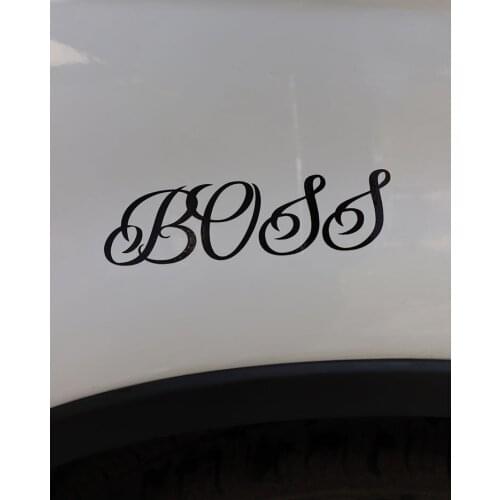 ZTTZDY 18CM*5CM Fashion Boss Graphical Waterproof Vinyl Car Sticker Decal Black Silver ZJ2-0182