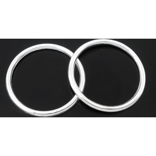 Zinc metal alloy Closed Soldered Jump Rings Round Silver Plated 24mm(1") Dia, 9 PCs new